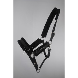 Luxe Trekpaard halster met "bont" voering